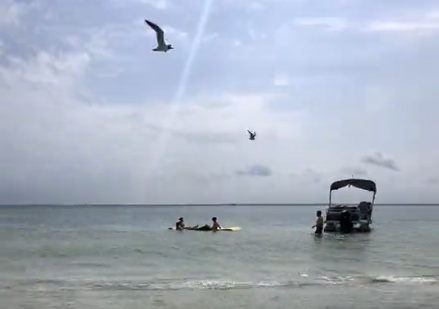 Relaxing family boat trip