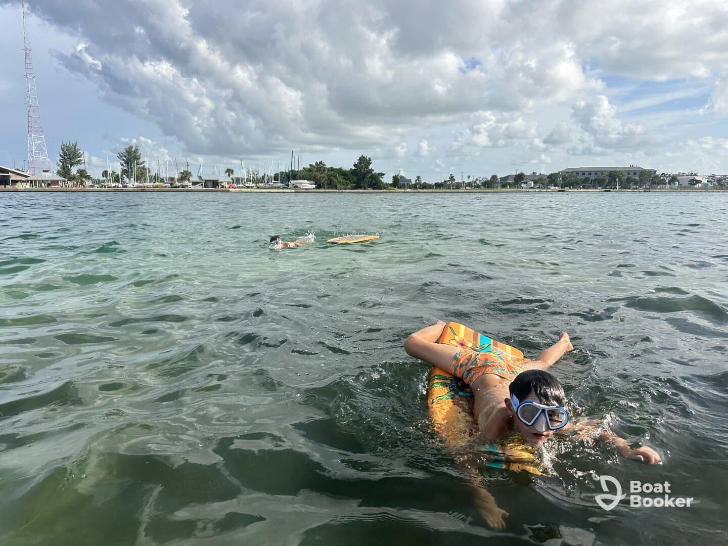 A child enjoys swimming and playing in the water, showcasing the fun of water activities during a sunny day — perfect for family outings.