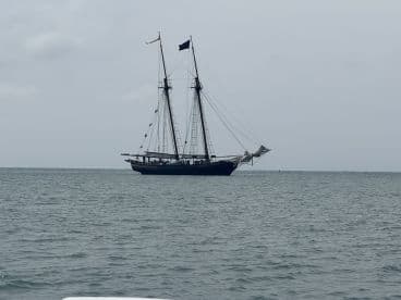 A majestic sailboat navigates the open waters, showcasing its impressive rigging and classic design — perfect for sailing enthusiasts and adventure seekers.