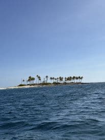 A picturesque view of a secluded island surrounded by clear blue waters, perfect for exploring and enjoying nature's beauty.