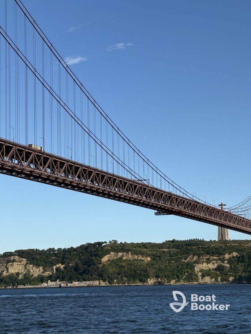 A scenic view of a bridge spanning over water, showcasing the natural landscape and architectural beauty.
