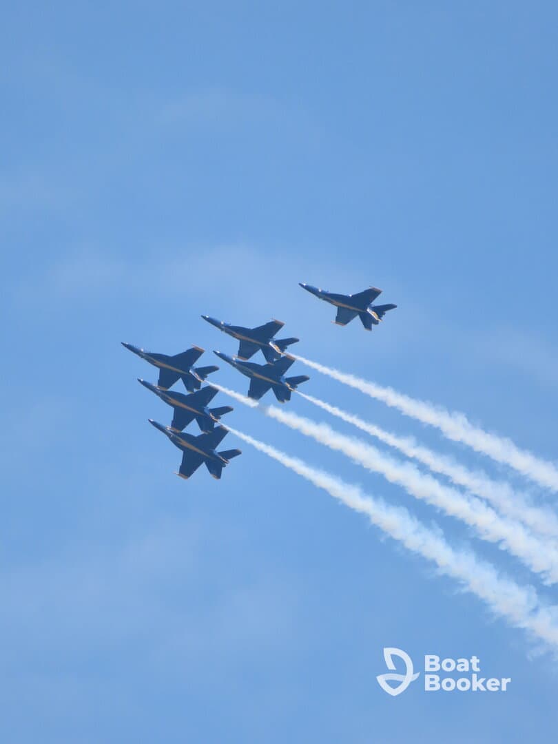 A formation of jets flying in the sky, showcasing aerial maneuvers. Perfect for aviation enthusiasts and airshow events.