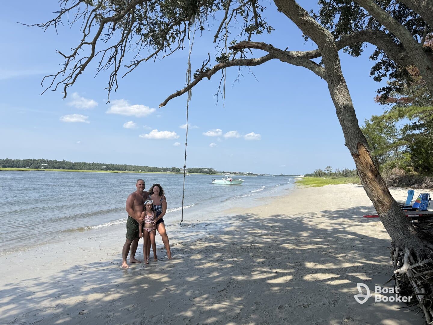 A family enjoys a sunny day at the beach, creating lasting memories by the water — perfect for family outings and summer fun.