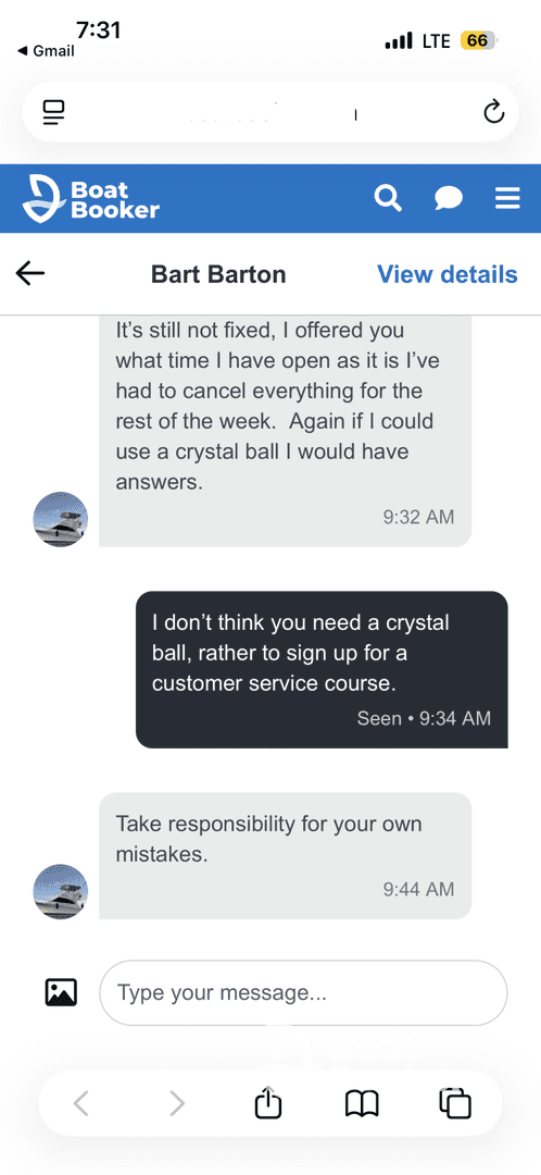 A screenshot of a conversation regarding customer service issues, highlighting communication challenges and frustrations.