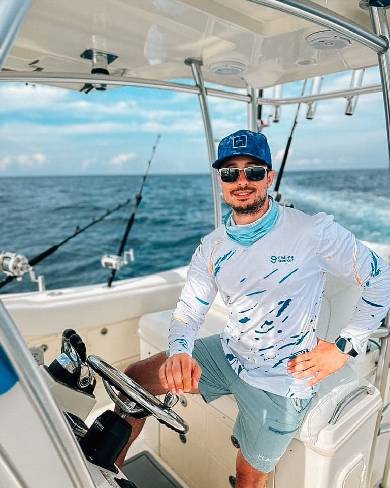 Vukan Simic, FishingBooker founder and CEO, on a boat
