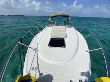 Beautiful frontbow to watch the cayman sunset from